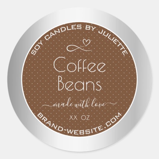 Étiquettes d'emballage moderne en argent Haricots  (Devant)