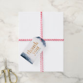 Étiquettes d'encre marine et de Merci Mariage d'or (With Twine)