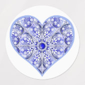 Étiquettes Dentelle en céramique Bleu de Grèce (Design 1)