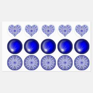 Étiquettes Dentelle en céramique Bleu de Grèce