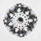 Étiquettes Dentelle en céramique noir & flocon de neige (Design 1)