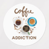 Étiquettes dépendance au café (Design 1)