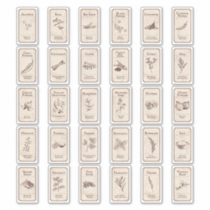 Étiquettes d'épices apothécaires vintages