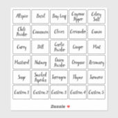 Étiquettes d'épices dans le script personnalisé mo (Feuille)