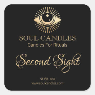 Étiquettes des yeux aux bougies de l'intention ort