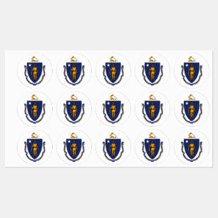 Étiquettes Design du drapeau d'État du Massachusetts