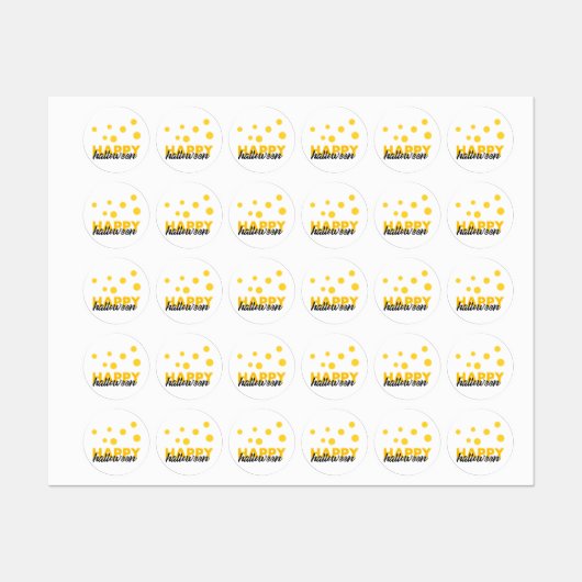 Étiquettes Design moderne et ludique de Happy Halloween (Feuille)