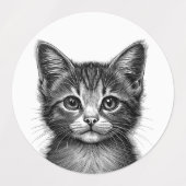 Étiquettes Dessin adorable de Young Cat (Design 2)