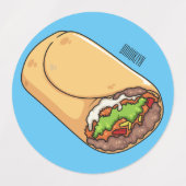 Étiquettes dessin animé de Burrito (Design 2)