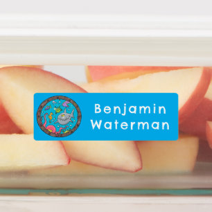 Étiquettes Dessin animé de créatures marines drôles personnal