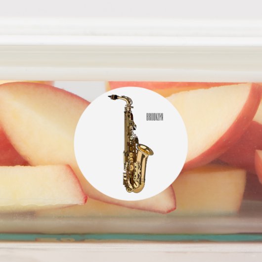Étiquettes dessin animé saxophone (Apposé)