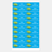 Étiquettes Dessin de dinosaure triceratops vert personnalisé (Feuille)