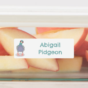 Étiquettes Dessin de pigeon drôle et curieux personnalisé