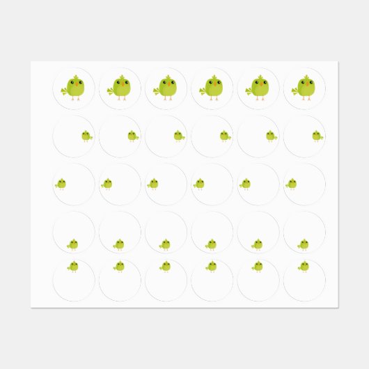 Étiquettes Dessin d'oiseau vert (Feuille)