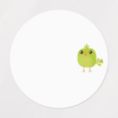 Étiquettes Dessin d'oiseau vert (Design 2)