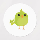 Étiquettes Dessin d'oiseau vert (Design 1)