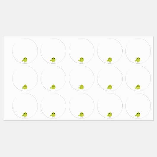 Étiquettes Dessin d'oiseau vert (Feuille)