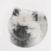 Étiquettes Dessin Keeshond Chiot - Joli dessin original Chien (Design 1)