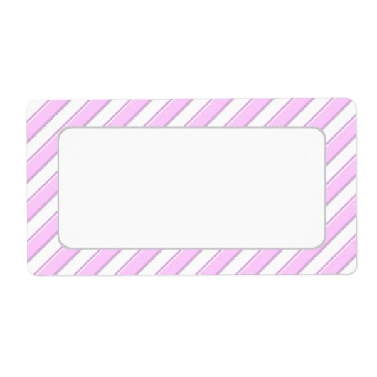 Étiquettes d'expédition blancs en bandes roses (Devant)