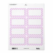 Étiquettes d'expédition blancs en bandes roses (Feuille entière)