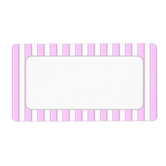 Étiquettes d'expédition blancs en bandes roses (Devant)