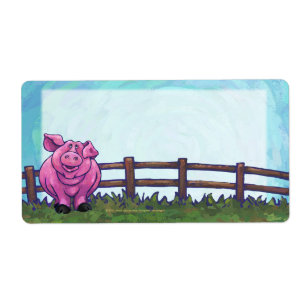 Étiquettes d'expédition Cochon Rose
