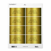 Étiquettes d'expédition d'adresse Gold (Feuille entière)