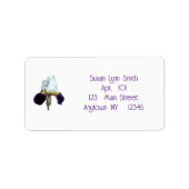 Étiquettes d'expédition d'adresse Iris violet et b (Devant)