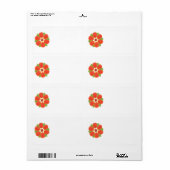 Étiquettes d'expédition de fleurs pointillées (Feuille entière)