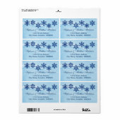 Étiquettes d'expédition de mariage Flocons de neig (Feuille entière)