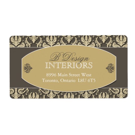 Étiquettes d'expédition du concepteur d'intérieur (Devant)