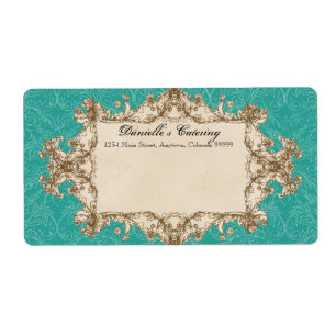 Étiquettes d'expédition - paon vintage turquoise