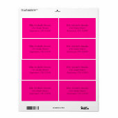 Étiquettes d'expédition simple rose chaud (Feuille entière)