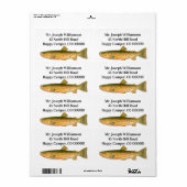 Étiquettes d'expédition sur le thème de la pêche a (Feuille entière)
