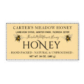 Étiquettes d'expédition sur mesure de miel moderne (Devant)