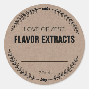 Étiquettes d'extraction de saveur maison Kraft vie