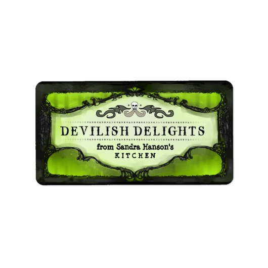 Étiquettes d'Halloween - Lime Green Custom Hallowe (Devant)