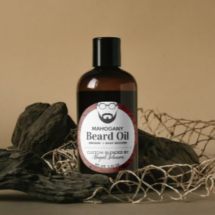 Étiquettes d'huile de barbe à parfum de bois pour