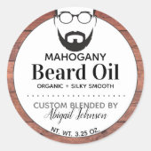 Étiquettes d'huile de barbe à parfum de bois pour  (Devant)