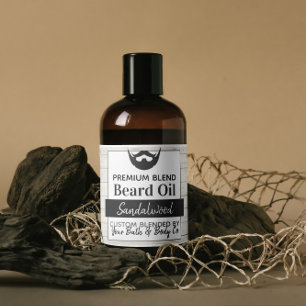 Étiquettes D'Huile De Barbe De Bois Clair Avec Ing