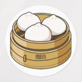 Étiquettes Dim sum dessin animé (Design 1)