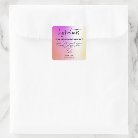 Étiquettes d'ingrédients holographiques modernes d (Sac)