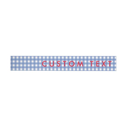 Étiquettes d'invitation enveloppantes Gingham bleu (Individual)