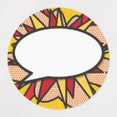 Étiquettes Discours Bubble Amusant Rétro Comédie Livre Pop Ar (Design 1)