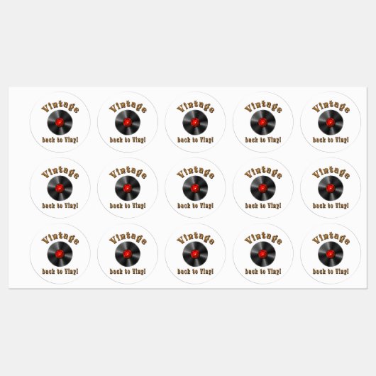 Étiquettes Disque retro, vinyle, vintage, oldie runder (Feuille)