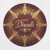Étiquettes Diwali doré (Design 1)
