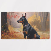 Étiquettes Doberman en automne Feuilles automne Inspire (Design 2)