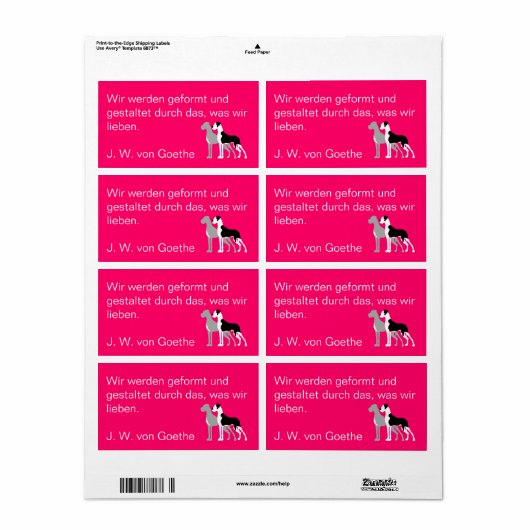 Étiquettes Doggen (Feuille entière)