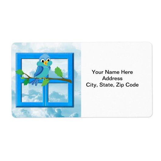 Étiquettes d'oiseaux bleus (Devant)