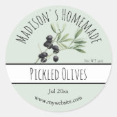 Étiquettes d'olives cuites maison (Devant)